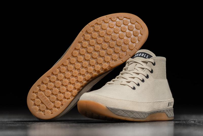 Beige Nobull Desert Canvas Mid Men's Trainers | CA R1268V